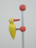 Photo of woodpecker on pole